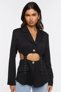 Cutout Strappy Blazer