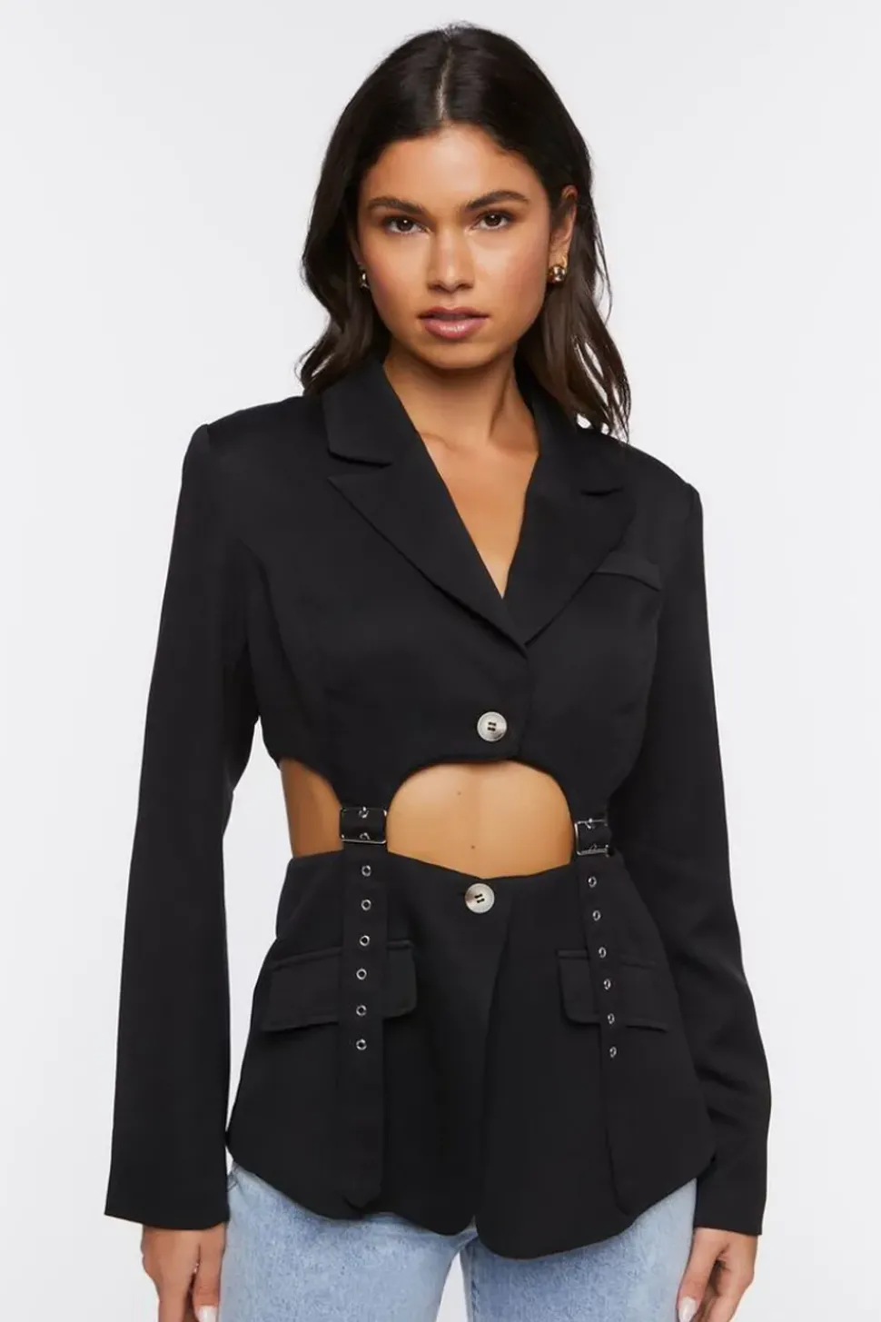 Cutout Strappy Blazer