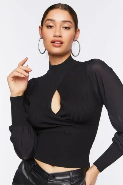 Cutout Sweater-Knit Top