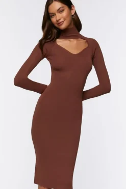 Cutout Sweater Midi Dress