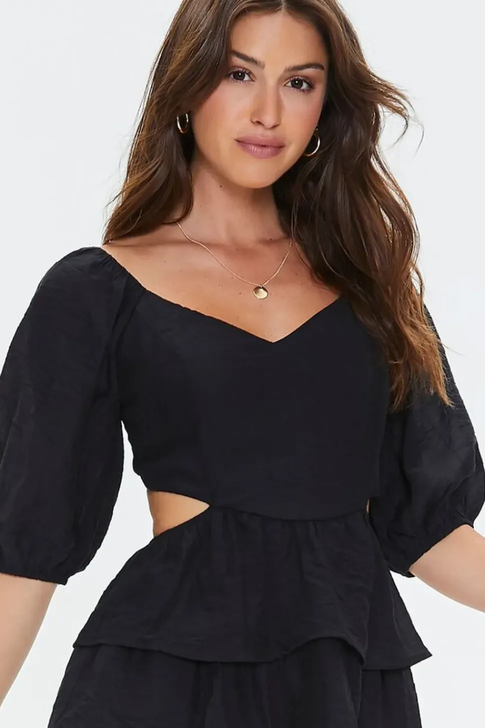 Cutout Tiered Ruffled Mini Dress