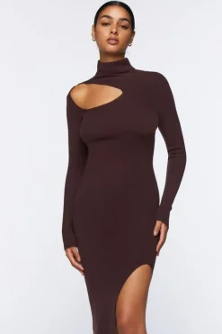 Cutout Turtleneck Sweater Dress