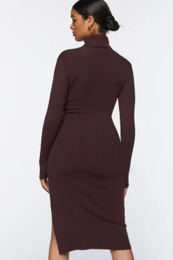 Cutout Turtleneck Sweater Dress