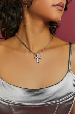 Cz Cross Pendant Necklace
