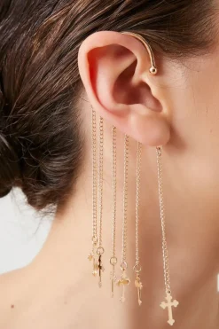 Dangling Cross Ear Cuff