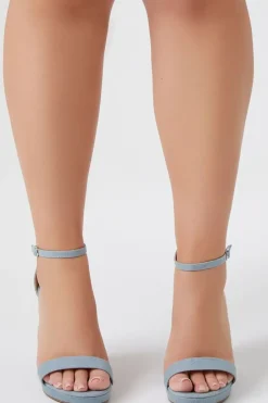 Denim Block Heels (Wide)