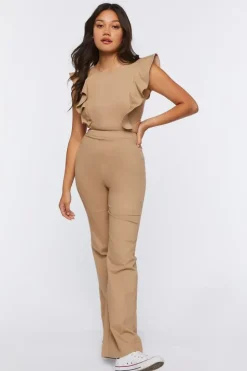 Denim Butterfly Sleeve Jumpsuit
