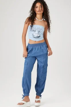 Denim Cargo Joggers