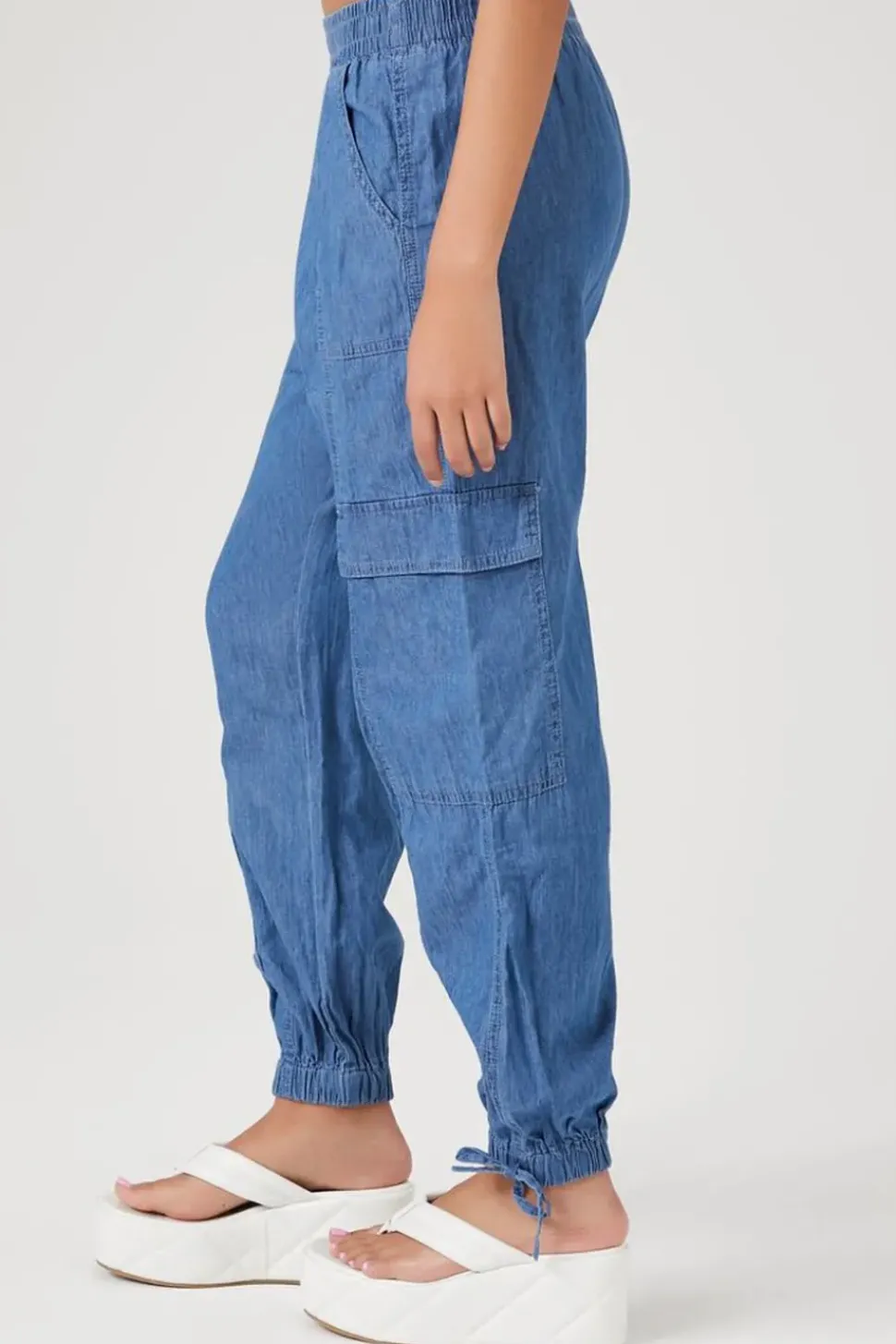 Denim Cargo Joggers