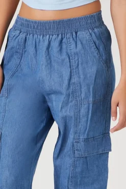 Denim Cargo Joggers