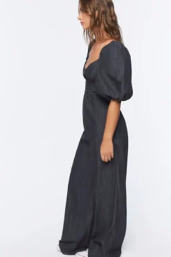 Denim Cutout Wide-Leg Jumpsuit