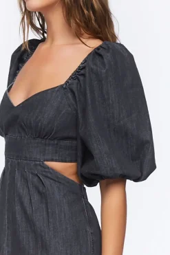 Denim Cutout Wide-Leg Jumpsuit