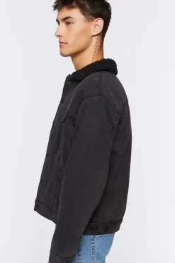 Denim Faux Shearling Jacket
