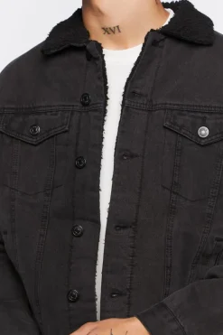 Denim Faux Shearling Jacket