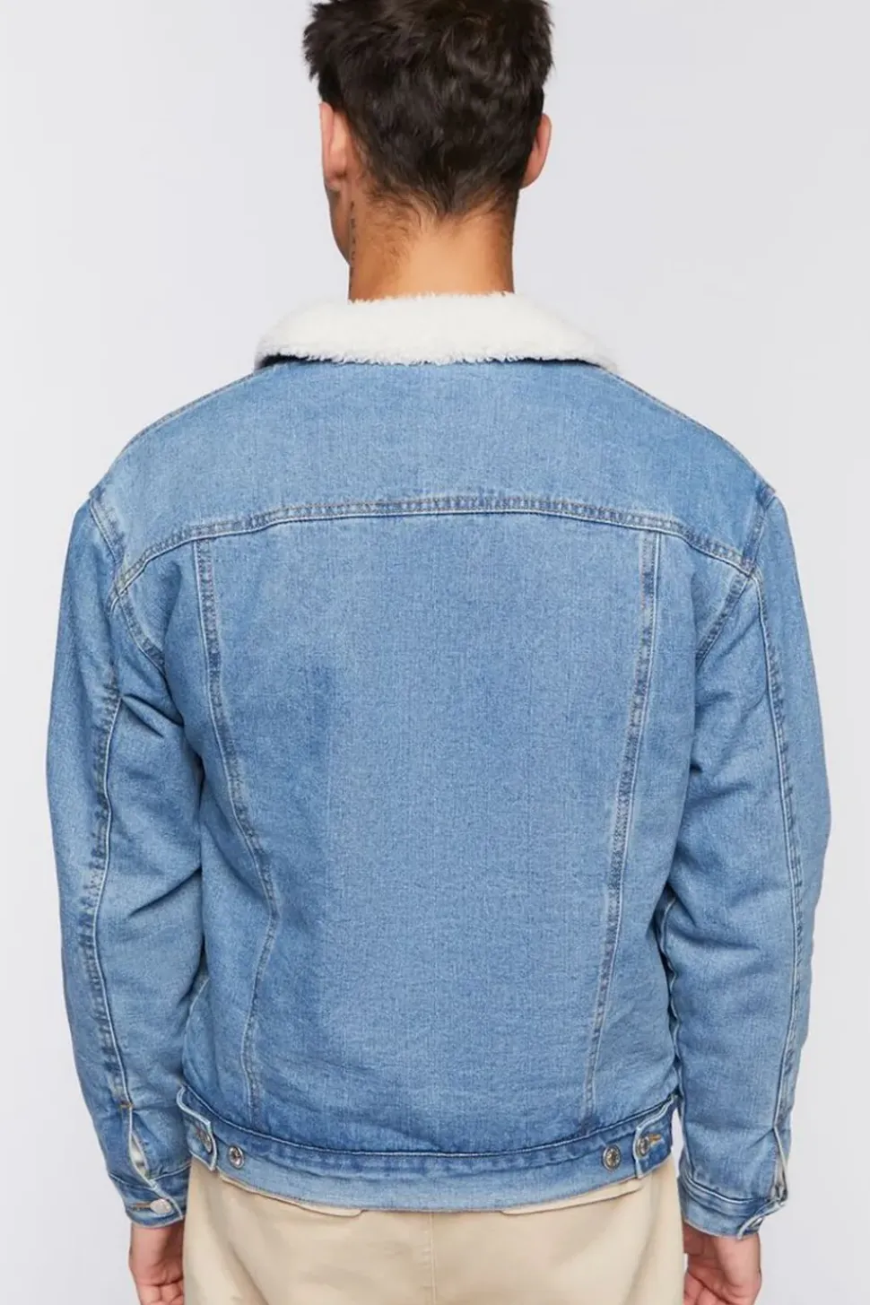 Denim Faux Shearling Jacket