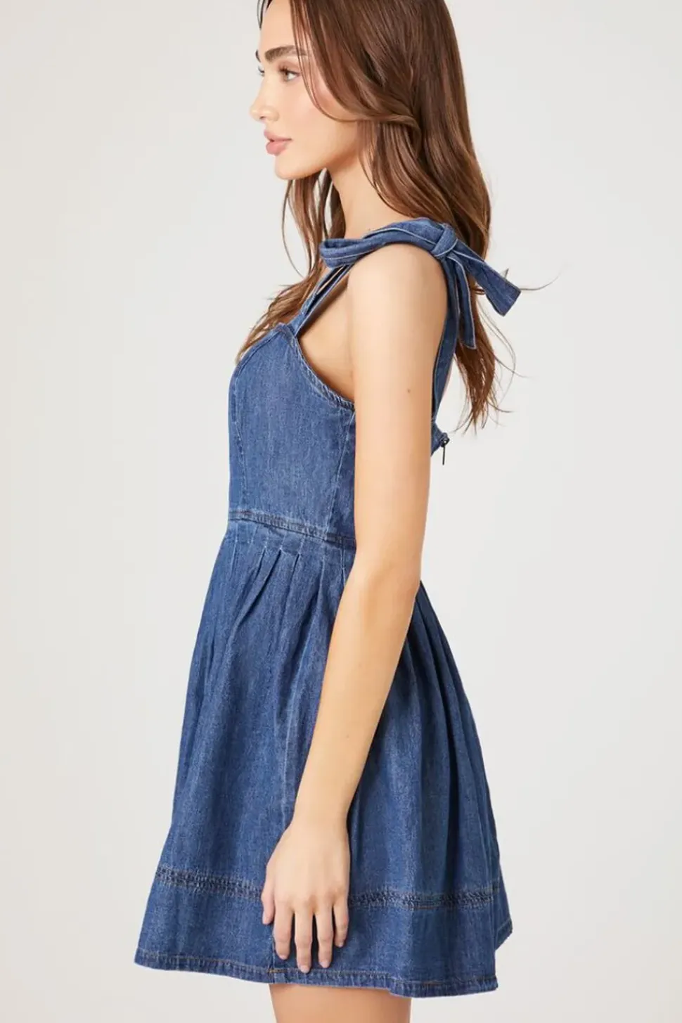 Denim Fit & Flare Mini Dress