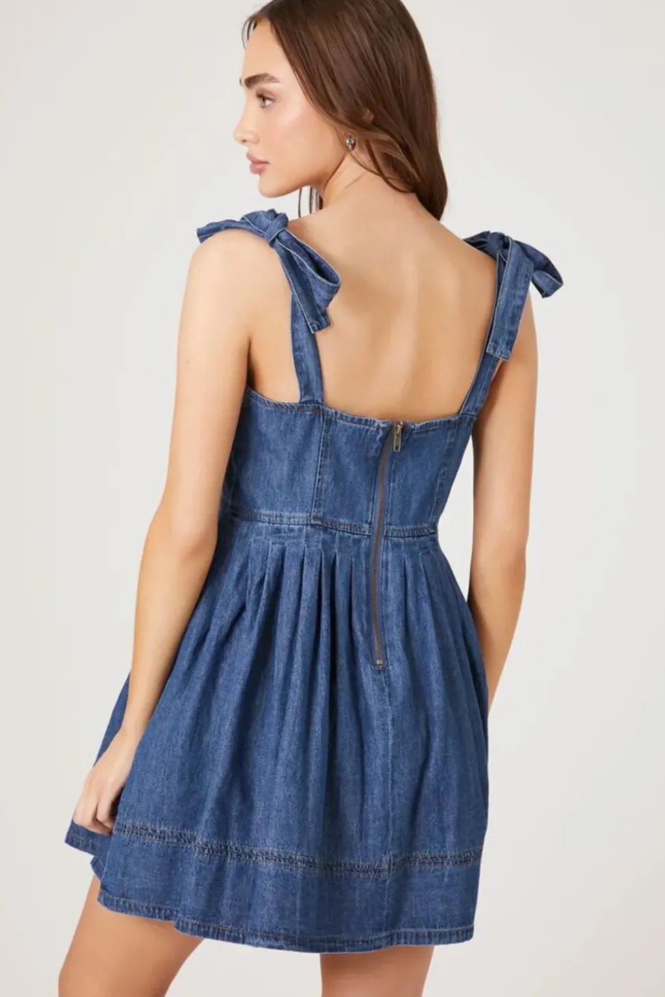 Denim Fit & Flare Mini Dress