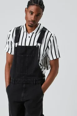Denim Straight-Leg Overalls