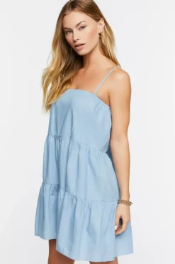 Denim Tiered Mini Dress