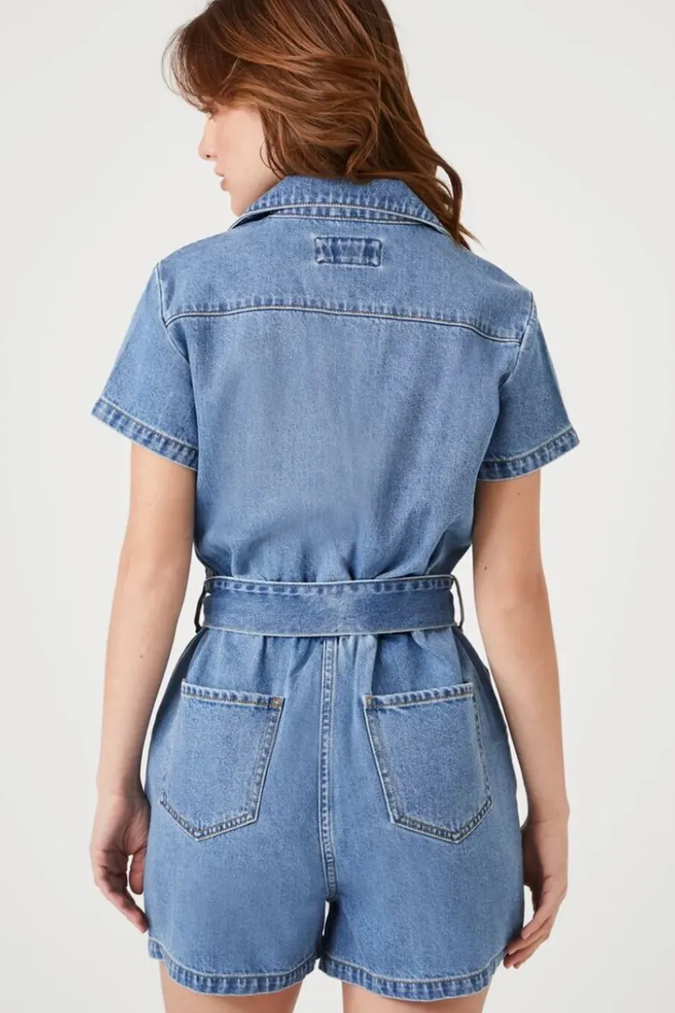 Denim Tie-Waist Romper