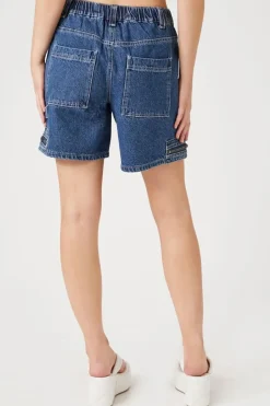 Denim Zip-Pocket Shorts