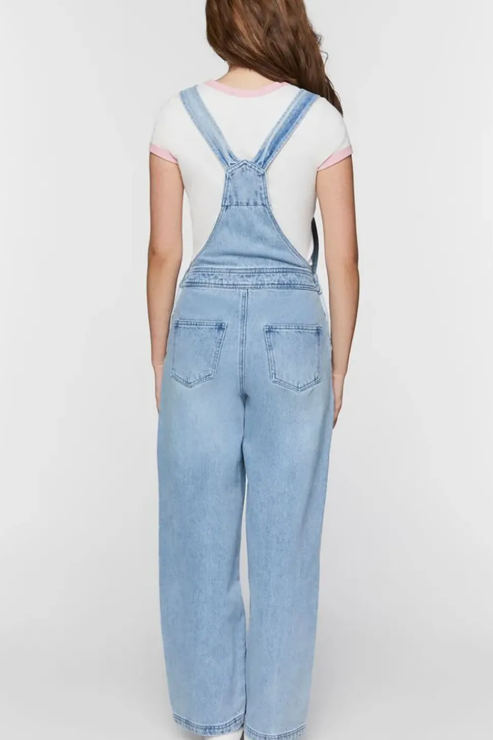 Denim Zip-Pocket Straight-Leg Overalls