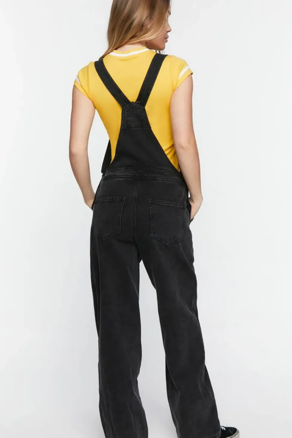 Denim Zip-Pocket Straight-Leg Overalls