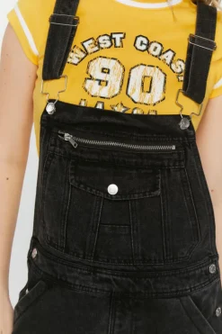 Denim Zip-Pocket Straight-Leg Overalls
