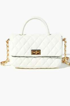 Diamond-Quilted Faux Leather Crossbody Bag