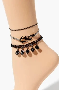 Dice & Flame Anklet Set