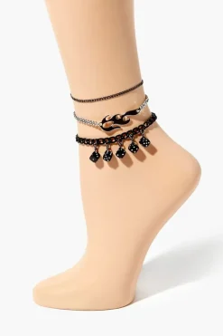 Dice & Flame Anklet Set