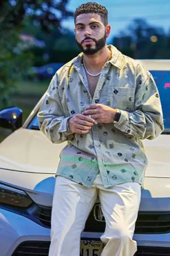 Dice Print Corduroy Shirt