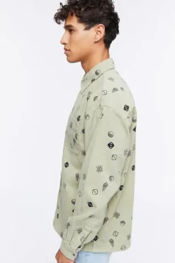 Dice Print Corduroy Shirt