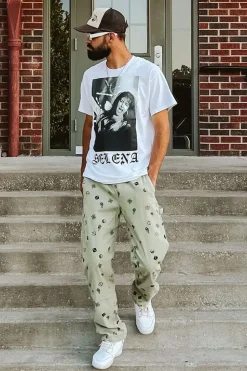 Dice Print Drawstring Pants