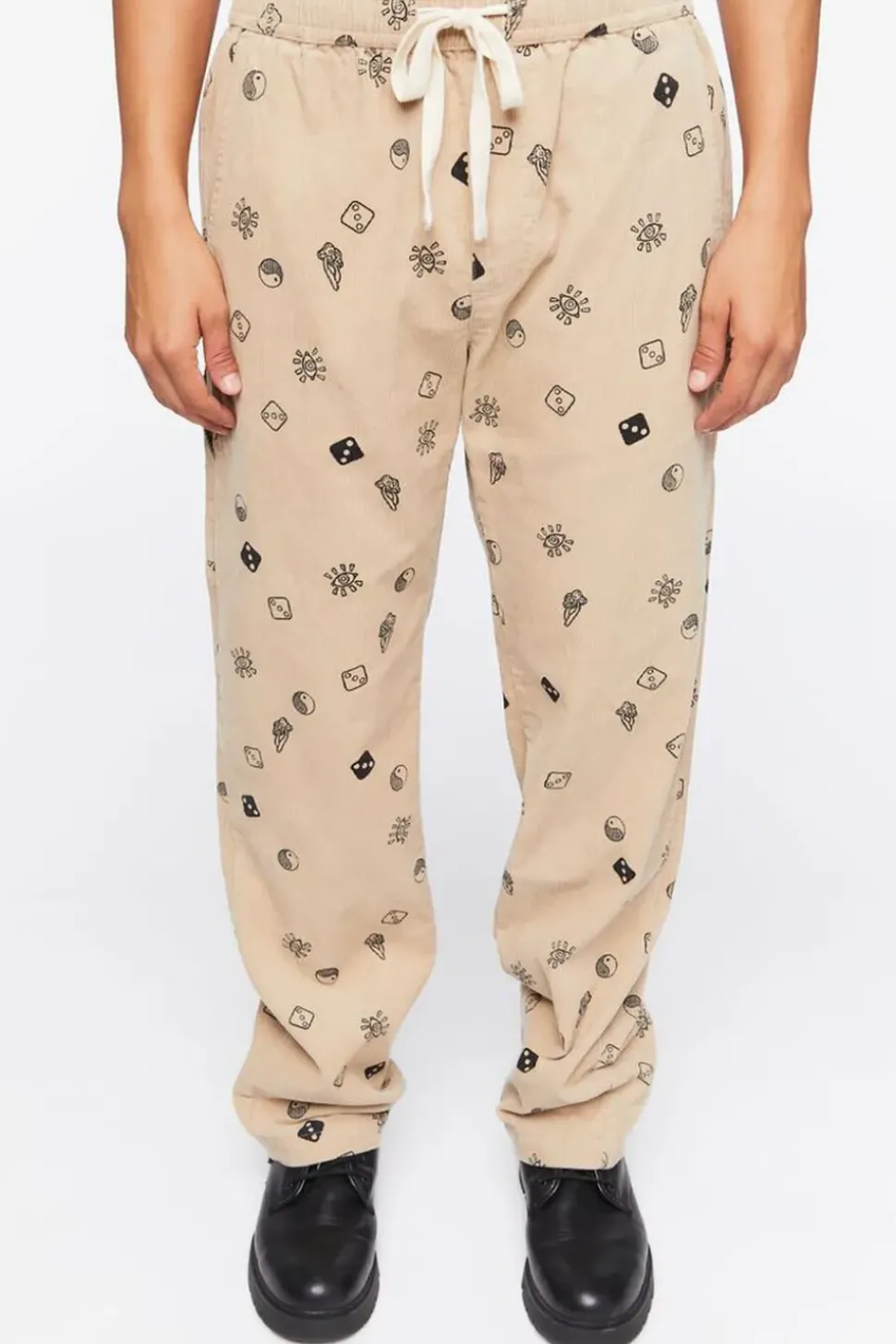 Dice Print Drawstring Pants