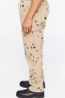 Dice Print Drawstring Pants