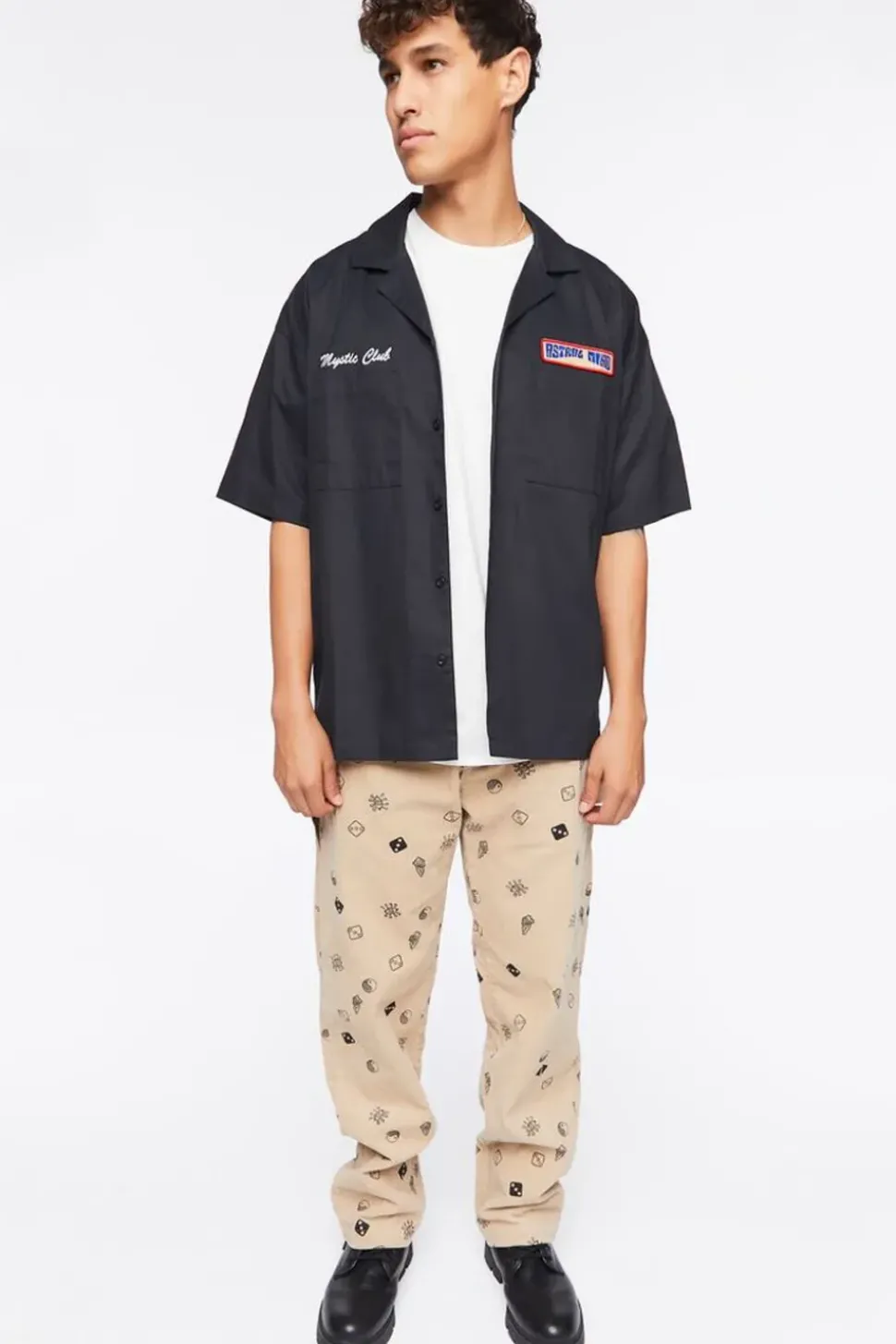Dice Print Drawstring Pants