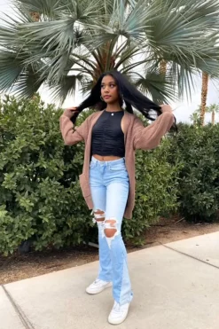 Distressed Bootcut Jeans