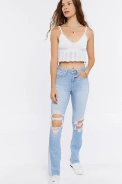 Distressed Bootcut Jeans