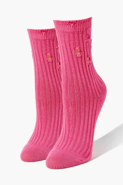 Distressed Crew Socks