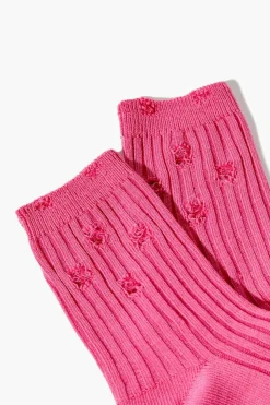 Distressed Crew Socks
