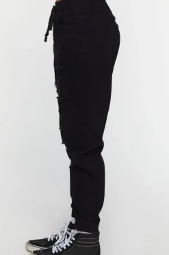 Distressed Denim Joggers