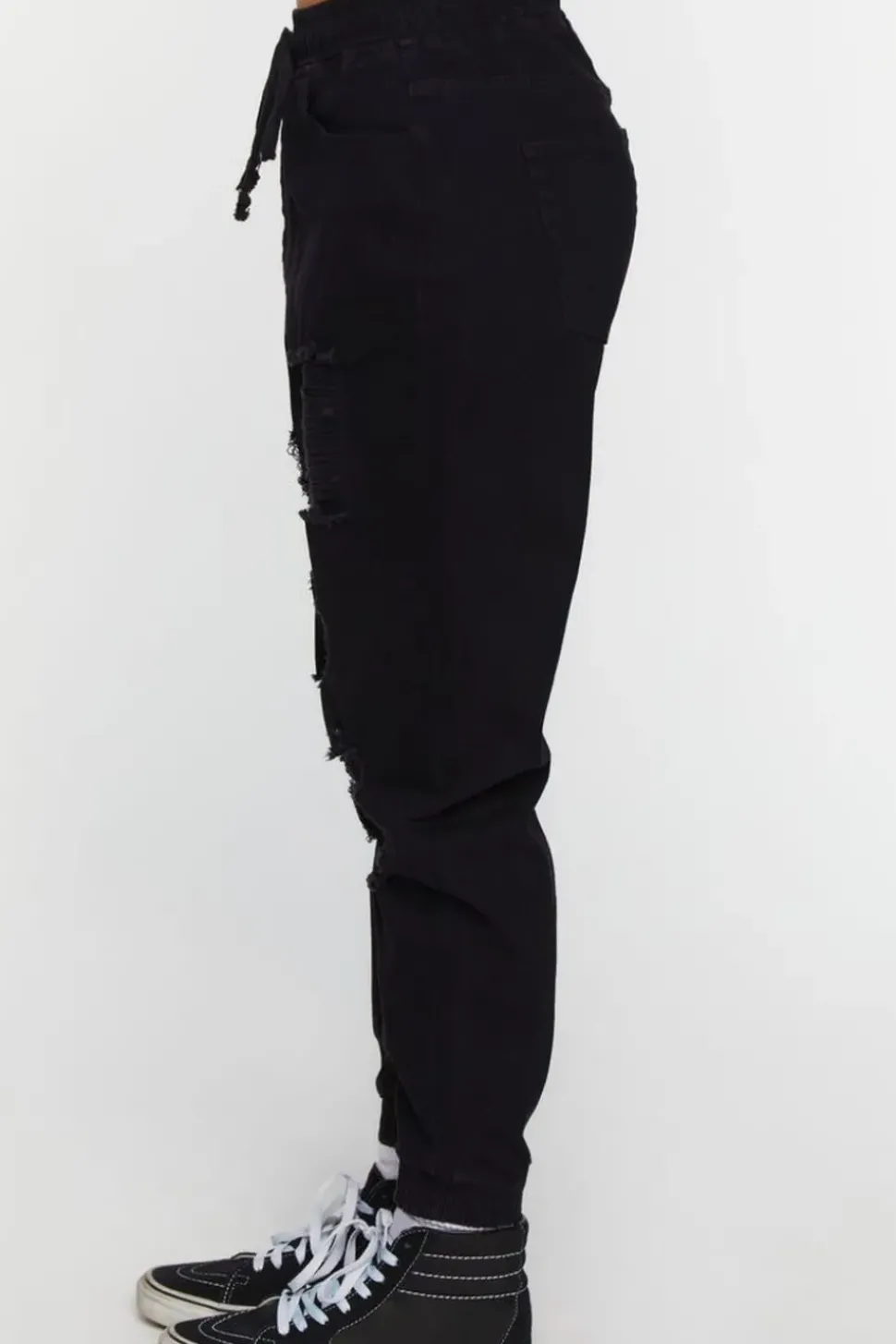 Distressed Denim Joggers