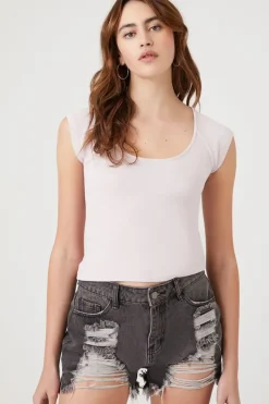 Distressed Denim Shorts