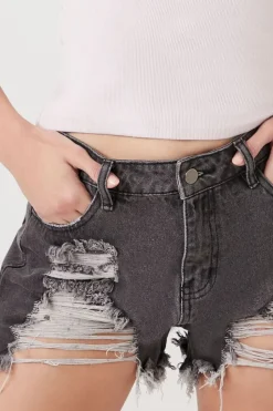 Distressed Denim Shorts