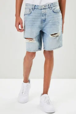 Distressed Denim Shorts
