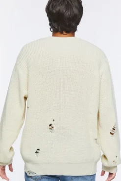 Distressed Drop-Sleeve Sweater
