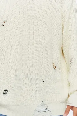 Distressed Drop-Sleeve Sweater