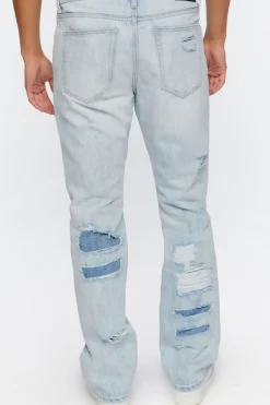 Distressed Flare-Leg Jeans