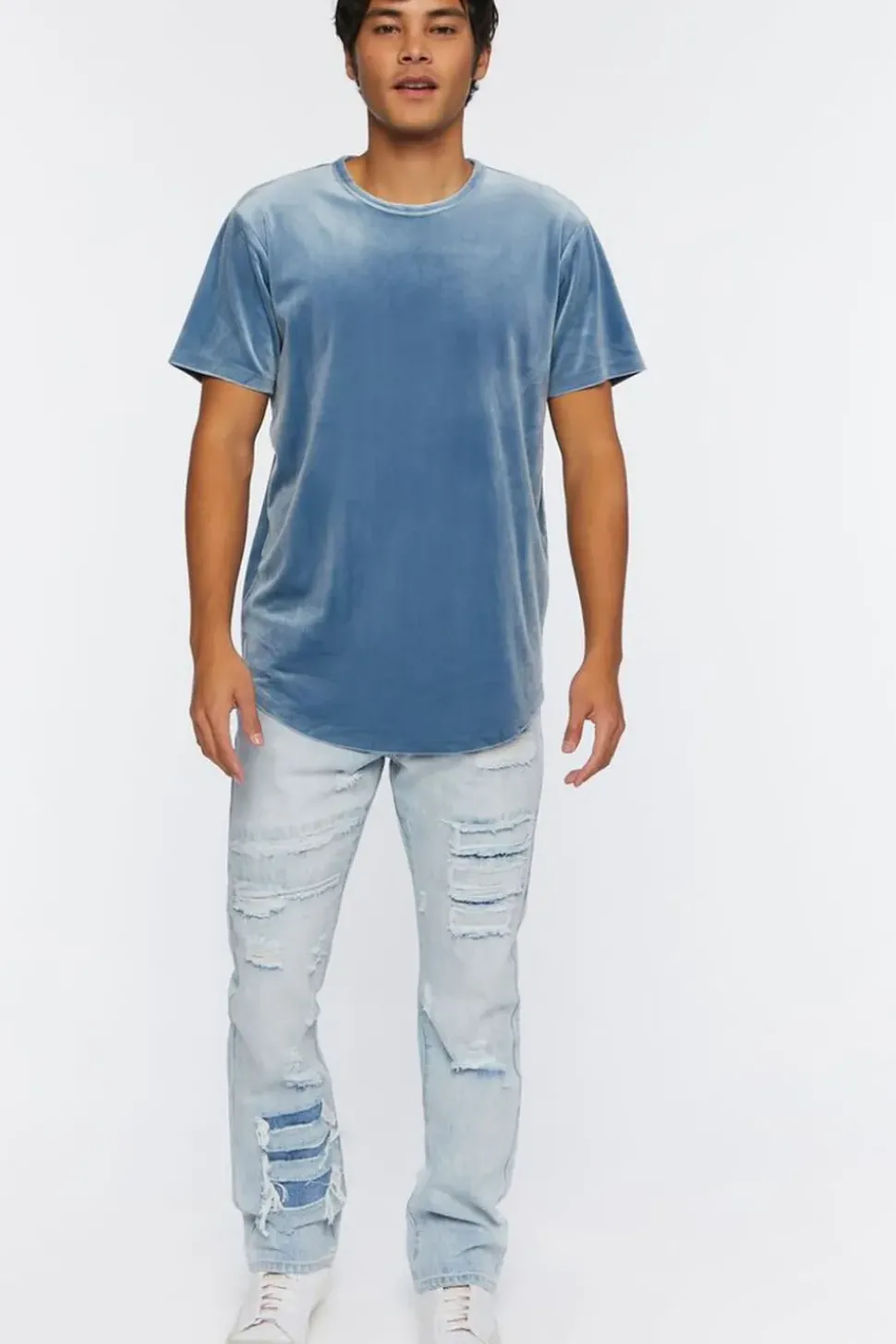 Distressed Flare-Leg Jeans